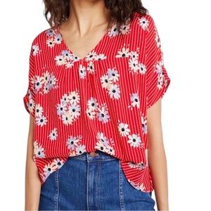 Madewell Petite Rhyme Top in Daisy Society Red Floral